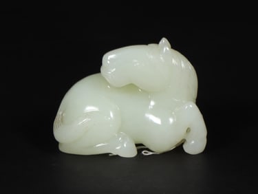 An Exquisite White Jade Horse Ornament