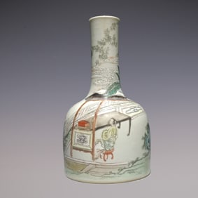 An Exquisite Famille-Rose Character and Story Pattern Vase
