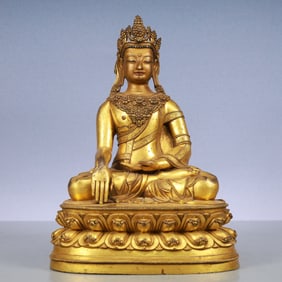 An Exquisite Gilt Bronze Statue of Gautama’s Mother