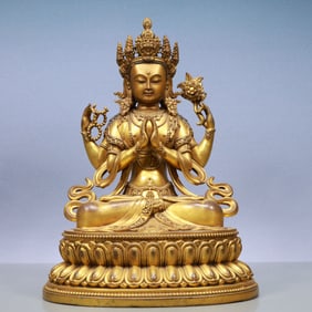 An Exquisite Gilt Bronze Statue of Tara