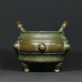 An Exquisite Bronze Double-Ears and Tripod Censer