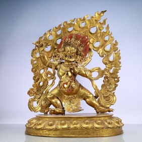 A Exquisite Gilt Bronze Statue of Mammon
