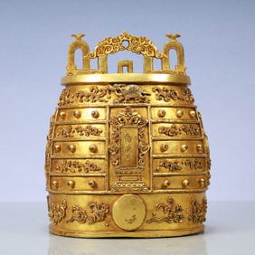 A Exquisite Gilt Bronze Dragon Pattern Bells