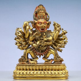 A Exquisite Gilt Bronze Statue of Vajra