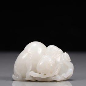 An Exquisite White Jade Peach Ornament