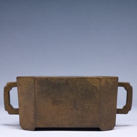 An Exquisite Bronze Double-Ears Censer