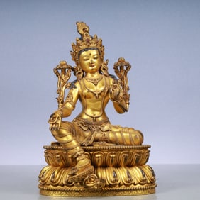 An Exquisite Gilt Bronze Statue of Tara