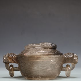 A Exquisite Crystal Dragon Pattern Double-Ears Censer