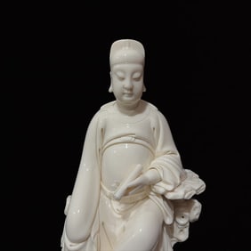 A Solemn Dehua white porcelain Statue of Figure