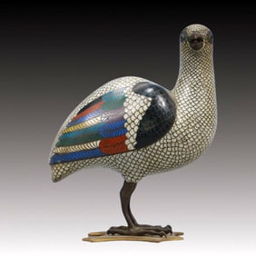 An Exquisite Cloisonne Quail Ornament
