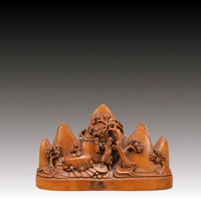 An Exquisite Boxwood Figure Ornament