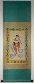 A Chinese Vertical Scroll Ink Painting of Buddha Statue on Paper,Zhang Daqian