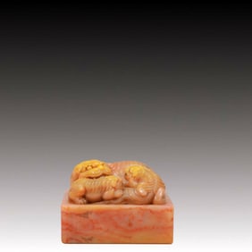 An Exquisite Shoushan Stone Lion Seal
