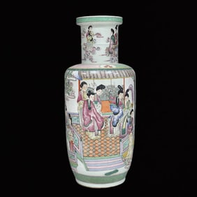 A Huge Wucai Character and Story Pattern Vase