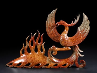 An Archaic Gaogu yu Phoenix Ornament