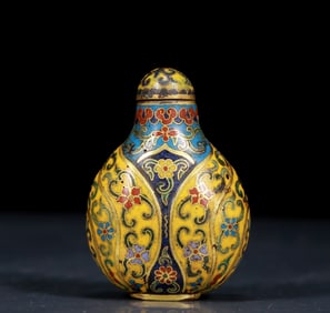 An Exquisite Cloisonne Flower Pattern Snuff Bottle