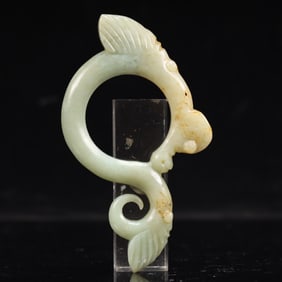 An Archaic Hongshan Culture White Jade Cicada Pendant