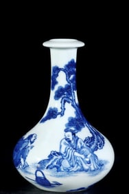 An Exquisite Blue and White Figure Pattern Vase