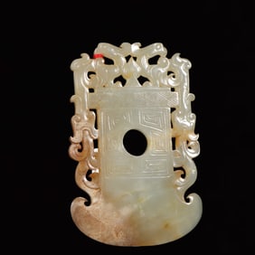 An Exquisite White Jade Dragon Pattern Pendant