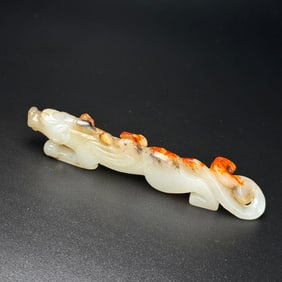 An Exquisite White Jade Auspicious Beast Ornament
