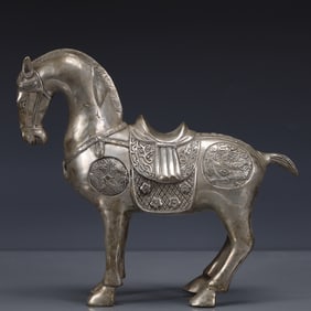 An Exquisite Silver-plated Horse Ornament