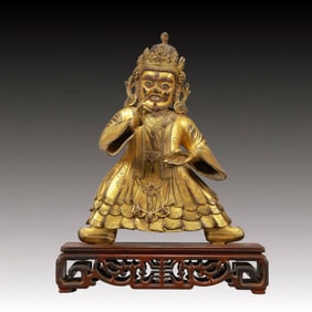 A Solemn Gilt Bronze Statue of Mammon