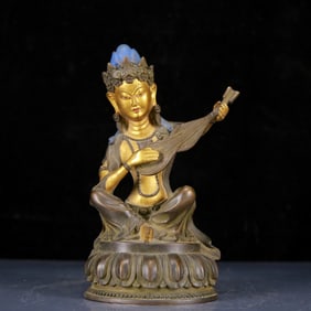 A Solemn Gilt Bronze Statue of Gadgadasvara