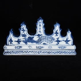 An Exquisite Blue and White Phoenix Pattern Brush Holder