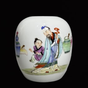 An Exquisite Famille-Rose Character and Story Pattern Water Pot