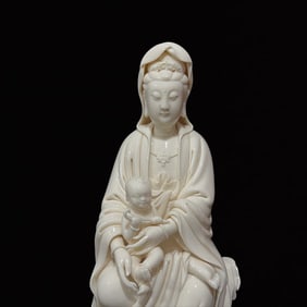A Solemn Dehua white porcelain Statue of Avalokitesvara·