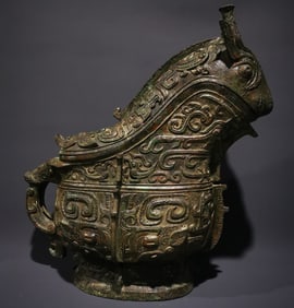 A Huge Bronze Taotie Pattern Beast-Shaped Cup