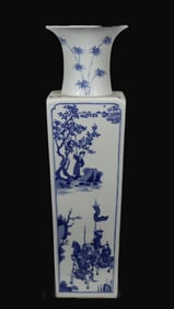 Blue and White Character and Story Patterned Vase