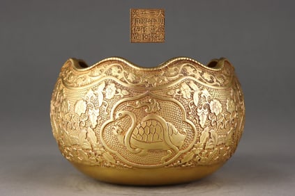 A Rare Gilt Bronze Statue of Vajra Standing Statue