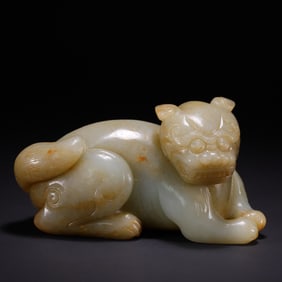 A Rare Hetian Jade Auspicious Beast