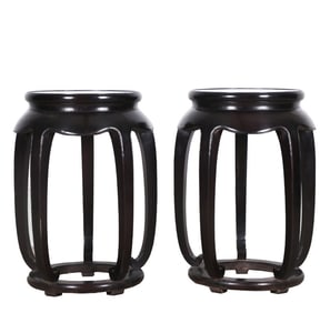 A Rare Red sandalwood round flower stand