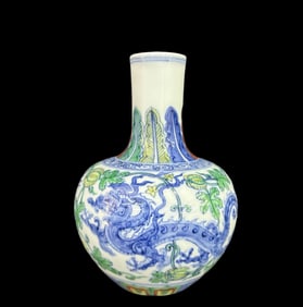 A Rare Doucai Dragon Pattern Vase