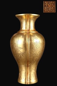 A Rare Gilt Bronze Statue of Vajra Standing Statue