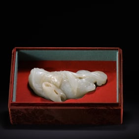A Rare Hetian Jade Seed Fish Ornament