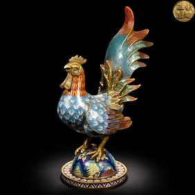 A Rare Cloisonné Chicken-Shaped Vase