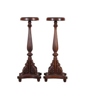 A Rare Red rosewood plain lamp stand