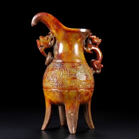 A Rare Ancient jade wine vessel