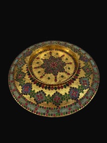 A Rare Bronze-gilt Inlaid Gem Covered Bowl