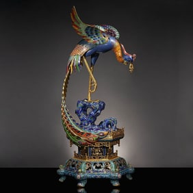 A Rare Cloisonné Splendid Phoenix