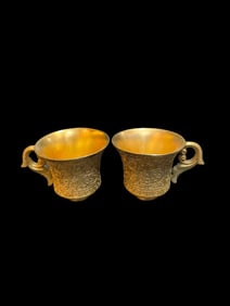 A Rare Gilt Bronze Lotus Pattern Cup
