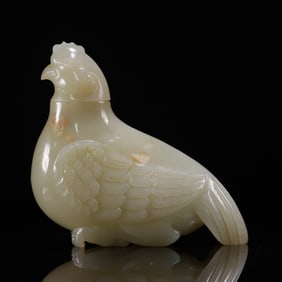 A Rare Hetian Jade Chicken Water Dropper
