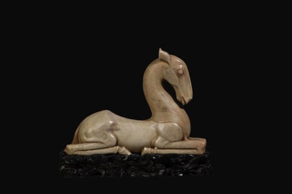 A Rare Shoushan Stone Horse Ornament