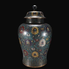 A Rare Bronze Body Cloisonné Enamel Jar