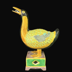 A Rare Plain Sancai Duck