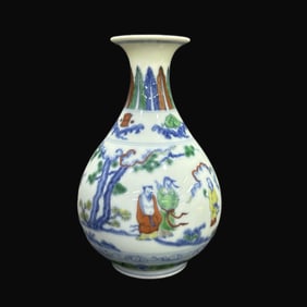 A Rare Doucai Figure Pattern Vase