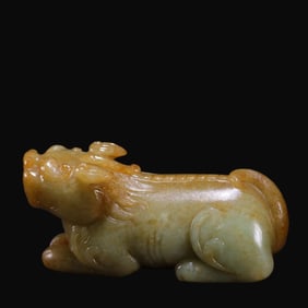 A Rare Hetian Jade Auspicious Beas Ornament